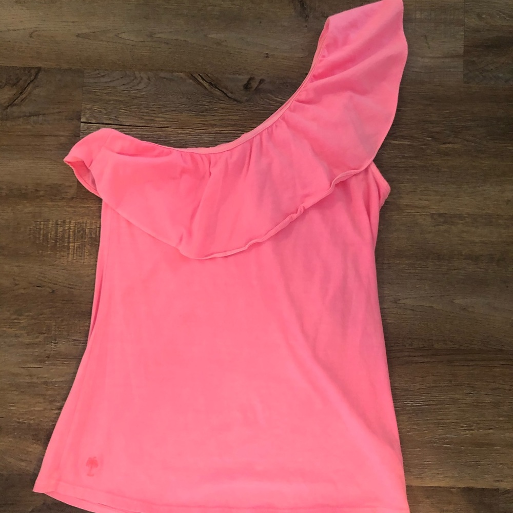 Lilly Pulitzer One-Shoulder Ruffle Top